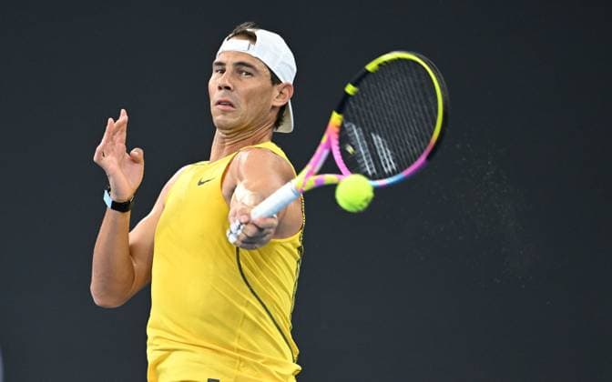 TENNIS BRISBANE INTERNATIONAL PREVIEW, Rafael Nadal of Spain in action during practice ahead of the Brisbane International at the Queensland Tennis Centre in Brisbane, Saturday, December 30, 2023.( NO ARCHIVING, EDITORIAL USE ONLY, NO USE IN BOOKS WITHOUT CONSENT BRISBANE QLD AUSTRALIA  Copyright: xDARRENxENGLANDx 20231230001883194438