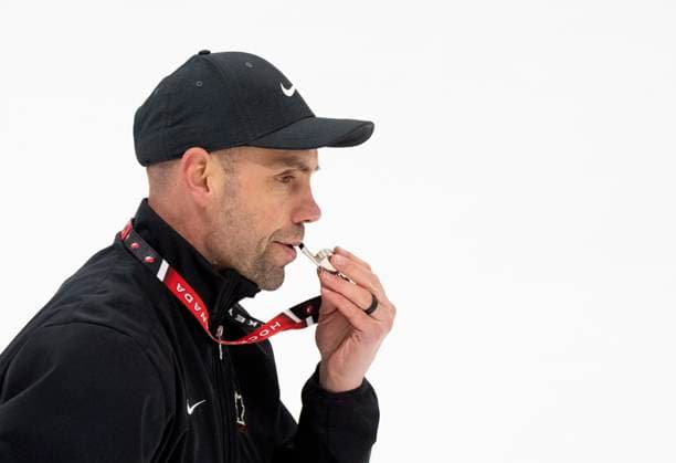 December 30, 2023, GOTHENBURG, SWEDEN: Canada head coach Alan Letang conducts a drill during a practice session at the IIHF World Junior Hockey Championship in Gothenburg, Sweden on Saturday, Dec. 30, 2023. Canada News - December 30, 2023  - ZUMAc35_ 20231230_zaf_c35_003 Copyright: xChristinnexMuschix