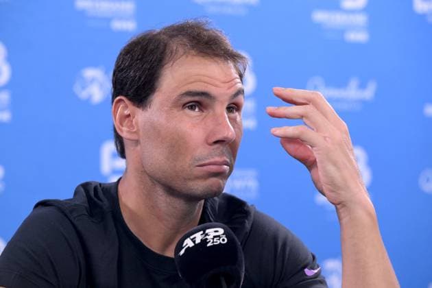 TENNIS BRISBANE INTERNATIONAL, Rafael Nadal of Spain is seen during a press conference, PK, Pressekonferenz on Day 1 of the 2024 Brisbane International at the Queensland Tennis Centre in Brisbane, unday, December 31, 2023. ( NO ARCHIVING, EDITORIAL USE ONLY, NO USE IN BOOKS WITHOUT CONSENT BRISBANE QUEENSLAND AUSTRALIA  Copyright: xDARRENxENGLANDx 20231231001883526819