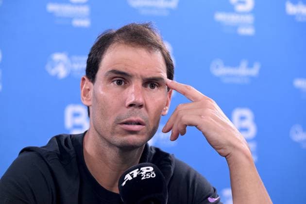 TENNIS BRISBANE INTERNATIONAL, Rafael Nadal of Spain is seen during a press conference, PK, Pressekonferenz on Day 1 of the 2024 Brisbane International at the Queensland Tennis Centre in Brisbane, unday, December 31, 2023. ( NO ARCHIVING, EDITORIAL USE ONLY, NO USE IN BOOKS WITHOUT CONSENT BRISBANE QUEENSLAND AUSTRALIA  Copyright: xDARRENxENGLANDx 20231231001883527549