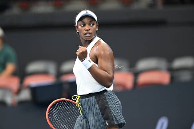 TENNIS BRISBANE INTERNATIONAL, Sloane Stephens of the USA celebrates against Katerina Siniakova of the Czech Republic during their round 1 match on Day 1 of the 2024 Brisbane International at the Queensland Tennis Centre in Brisbane, unday, December 31, 2023. ( NO ARCHIVING, EDITORIAL USE ONLY, NO USE IN BOOKS WITHOUT CONSENT BRISBANE QUEENSLAND AUSTRALIA  Copyright: xDARRENxENGLANDx 20231231001883539986