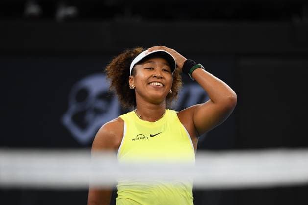 TENNIS BRISBANE INTERNATIONAL, Naomi Osaka reacts after winning her match against Tamara Korpatsch during their round one match on Day 2 of the 2024 Brisbane International at the Queensland Tennis Centre in Brisbane, Monday, January 1, 2024. NO ARCHIVING, EDITORIAL USE ONLY, NO USE IN BOOKS WITHOUT CONSENT BRISBANE QUEENSLAND AUSTRALIA  Copyright: xJONOxSEARLEx 20240101001883848814
