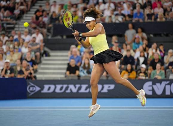 Tennis: Naomi Osaka Former world No. 1 women s tennis player Naomi Osaka of Japan plays against Tamara Korpatsch of Germany in the first round of the Brisbane International in Brisbane, Australia, on Jan. 1, 2024, marking her first tournament since giving birth to her daughter in July 2023.  A14AA0002284294P