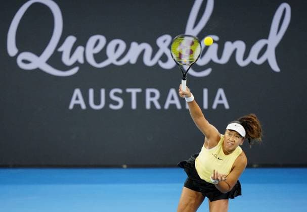Tennis: Naomi Osaka Former world No. 1 women s tennis player Naomi Osaka of Japan plays against Tamara Korpatsch of Germany in the first round of the Brisbane International in Brisbane, Australia, on Jan. 1, 2024, marking her first tournament since giving birth to her daughter in July 2023.  A14AA0002284299P