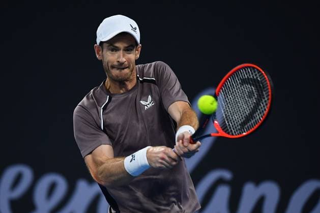 TENNIS BRISBANE INTERNATIONAL, Andy Murray in action against Grigor Dimitrov during their round one match on Day 2 of the 2024 Brisbane International at the Queensland Tennis Centre in Brisbane, Monday, January 1, 2024. NO ARCHIVING, EDITORIAL USE ONLY, NO USE IN BOOKS WITHOUT CONSENT BRISBANE QUEENSLAND AUSTRALIA  Copyright: xJONOxSEARLEx 20240101001883893823