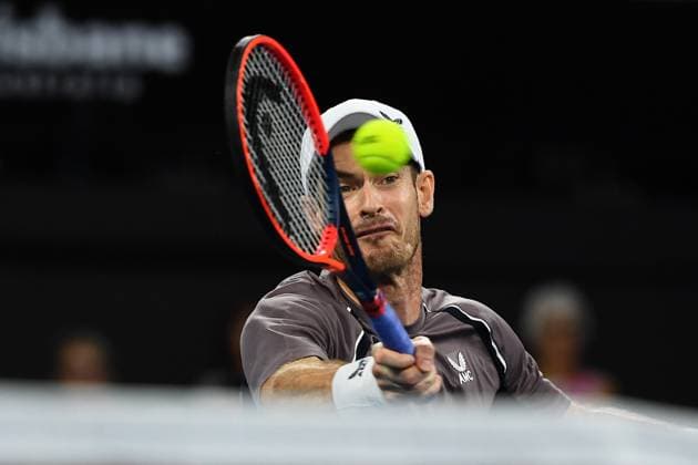TENNIS BRISBANE INTERNATIONAL, Andy Murray in action against Grigor Dimitrov during their round one match on Day 2 of the 2024 Brisbane International at the Queensland Tennis Centre in Brisbane, Monday, January 1, 2024. NO ARCHIVING, EDITORIAL USE ONLY, NO USE IN BOOKS WITHOUT CONSENT BRISBANE QUEENSLAND AUSTRALIA  Copyright: xJONOxSEARLEx 20240101001883893888