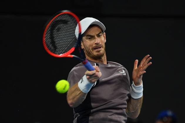 TENNIS BRISBANE INTERNATIONAL, Andy Murray in action against Grigor Dimitrov during their round one match on Day 2 of the 2024 Brisbane International at the Queensland Tennis Centre in Brisbane, Monday, January 1, 2024. NO ARCHIVING, EDITORIAL USE ONLY, NO USE IN BOOKS WITHOUT CONSENT BRISBANE QUEENSLAND AUSTRALIA  Copyright: xJONOxSEARLEx 20240101001883894110
