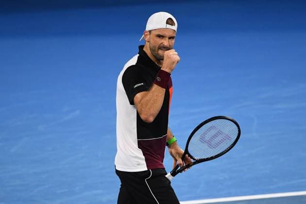 TENNIS BRISBANE INTERNATIONAL, Grigor Dimitrov in action against Andy Murray during their round one match on Day 2 of the 2024 Brisbane International at the Queensland Tennis Centre in Brisbane, Monday, January 1, 2024. NO ARCHIVING, EDITORIAL USE ONLY, NO USE IN BOOKS WITHOUT CONSENT BRISBANE QUEENSLAND AUSTRALIA  Copyright: xJONOxSEARLEx 20240101001883909901