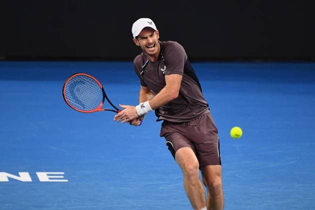 TENNIS BRISBANE INTERNATIONAL, Andy Murray in action against Grigor Dimitrov during their round one match on Day 2 of the 2024 Brisbane International at the Queensland Tennis Centre in Brisbane, Monday, January 1, 2024. NO ARCHIVING, EDITORIAL USE ONLY, NO USE IN BOOKS WITHOUT CONSENT BRISBANE QUEENSLAND AUSTRALIA  Copyright: xJONOxSEARLEx 20240101001883910501