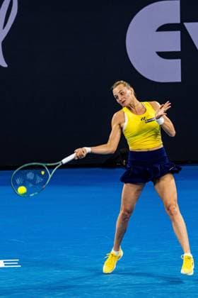 Ukranian Dayana Ystremska takes on Daria Saville from Australia in the first round of teh Brisbane International 1st January 2024 Brisbane International Tennis Tournament, Day Two, Queensland Tennis Centre, Brisbane, Australia - 01 Jan 2024  Copyright: xBenxSymons Shutterstockx 14279941fw