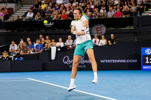 Yannick Hanfmann defeats Sebastian Korda in the round of 32 at Brisbane international 2nd January 2024 Brisbane International Tennis Tournament, Day Three, Queensland Tennis Centre, Brisbane, Australia - 02 Jan 2024  Copyright: xBenxSymons Shutterstockx 14279942e