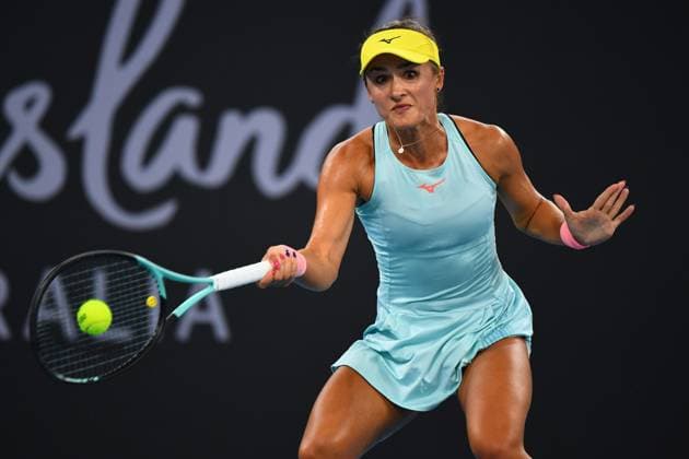 TENNIS BRISBANE INTERNATIONAL, Arina Rodionova in action against Sofia Kenin during their match on Day 3 of the 2024 Brisbane International at the Queensland Tennis Centre in Brisbane, Tuesday, January 2, 2024. ( NO ARCHIVING, EDITORIAL USE ONLY, NO USE IN BOOKS WITHOUT CONSENT BRISBANE QUEENSLAND AUSTRALIA  Copyright: xJONOxSEARLEx 20240102001884142606