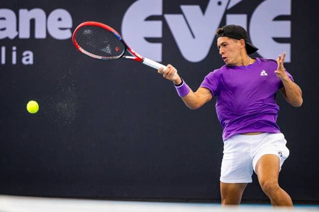 Lukas Klein Vs Sebastian Baez in the round of 32 at Brisbane international 2nd January 2024 Brisbane International Tennis Tournament, Day Three, Queensland Tennis Centre, Brisbane, Australia - 02 Jan 2024  Copyright: xBenxSymons Shutterstockx 14279942eq
