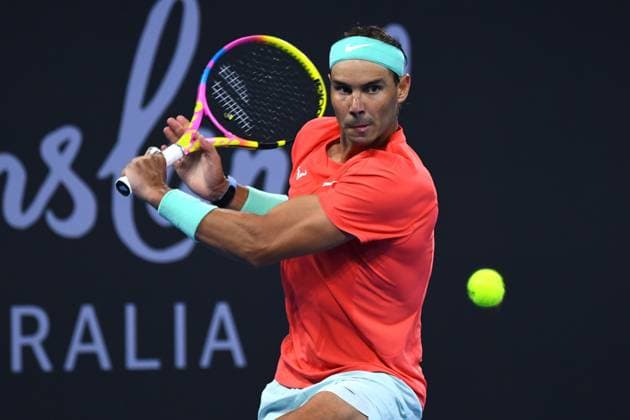 TENNIS BRISBANE INTERNATIONAL, Rafael Nadal of Spain in action against Dominic Thiem of Austria during their match on Day 3 of the 2024 Brisbane International at the Queensland Tennis Centre in Brisbane, Tuesday, January 2, 2024. ( NO ARCHIVING, EDITORIAL USE ONLY, NO USE IN BOOKS WITHOUT CONSENT BRISBANE QUEENSLAND AUSTRALIA  Copyright: xJONOxSEARLEx 20240102001884198045