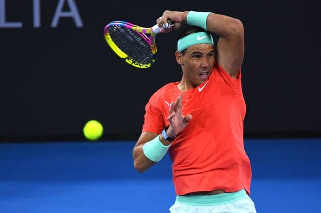 TENNIS BRISBANE INTERNATIONAL, Rafael Nadal of Spain in action against Dominic Thiem of Austria during their match on Day 3 of the 2024 Brisbane International at the Queensland Tennis Centre in Brisbane, Tuesday, January 2, 2024. ( NO ARCHIVING, EDITORIAL USE ONLY, NO USE IN BOOKS WITHOUT CONSENT BRISBANE QUEENSLAND AUSTRALIA  Copyright: xJONOxSEARLEx 20240102001884201425