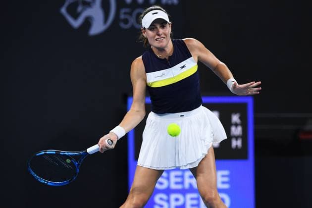 TENNIS BRISBANE INTERNATIONAL, Kimberly Birrell of Australia in action against Olivia Gadecki of Australia during their match on Day 3 of the 2024 Brisbane International at the Queensland Tennis Centre in Brisbane, Tuesday, January 2, 2024. ( NO ARCHIVING, EDITORIAL USE ONLY, NO USE IN BOOKS WITHOUT CONSENT BRISBANE QUEENSLAND AUSTRALIA  Copyright: xJONOxSEARLEx 20240102001884206318