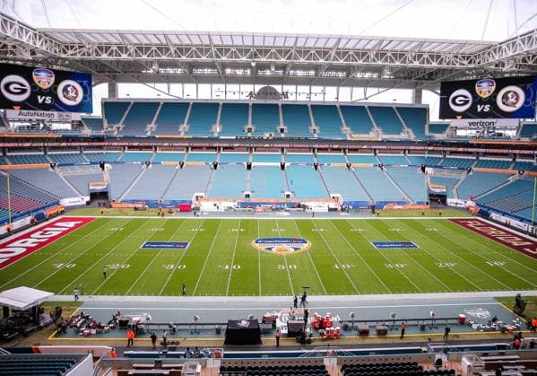 NCAA, College League, USA Football 2023: Capital One Orange Bowl Georgia vs Florida State Dec 30 December 30, 2023:.Hard Rock Stadium all ready to host Florida State Seminoles and Georgia Bulldogs for the Capital One Orange Bowl between the University of Georgia Bulldogs and the Florida State University Seminoles at Hard Rock Stadium in Miami Gardens, FL. Ron Lane CSM (Credit Image: Â Ron Lane Cal Media) Miami Gardens FL United States of America EDITORIAL USE ONLY Copyright: xx ZUMA-20231230_zma_c04_422.jpg RonxLanex csmphotothree217376