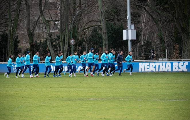 Soccer, Men, Season 2023 24, 2 Bundesliga, Hertha BSC, Training, Overview, 03 01 2024, Copyright: xSebastianxRäppold MatthiasxKochx
