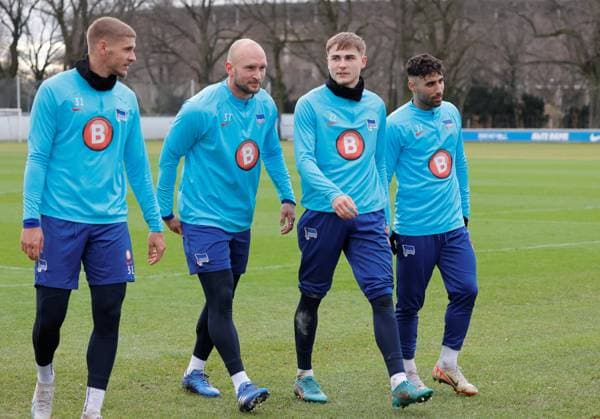 Germany, Berlin, Sportpark, GER, 2 FBL, Hertha BSC, Season 2023 24, Training, Photo Márton Dárdai, Toni Leistner, Marten Winkler, Nader El Jindaoui