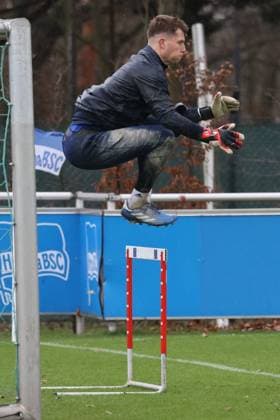 DEU, DFL, 2 FBL Hertha BSC, Training, 04 01 2024, Sportforum, Berlin, DEU, DFL, 2 FBL Hertha BSC, Training, im Bild Tjark Ernst Hertha BSC Berlin 12 DFL regulations prohibit any use of Photographs as image sequences and or quasi video Foto Juergen Engler nordphoto GmbH nordphotoxGmbHx xEngler nph00076
