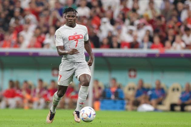 December 6, 2022, Qatar, Qatar: Breel Embolo of Switzerland seen in action during the FIFA World Cup, WM, Weltmeisterschaft, Fussball Qatar 2022 match between Portugal and Switzerland at Lusail Stadium. Final score: Portugal 6:1 Switzerland. Qatar Qatar - ZUMAs197 20221206_aab_s197_027 Copyright: xGrzegorzxWajdax