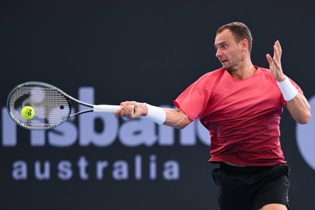 TENNIS BRISBANE INTERNATIONAL, Roman Safiullin of Russia in action against Matteo Arnaldi of Italy during their match on Day 6 of the 2024 Brisbane International at the Queensland Tennis Centre in Brisbane, Friday, January 5, 2024. ( NO ARCHIVING, EDITORIAL USE ONLY, NO USE IN BOOKS WITHOUT CONSENT BRISBANE QUEENSLAND AUSTRALIA  Copyright: xZAINxMOHAMMEDx 20240105001885080760