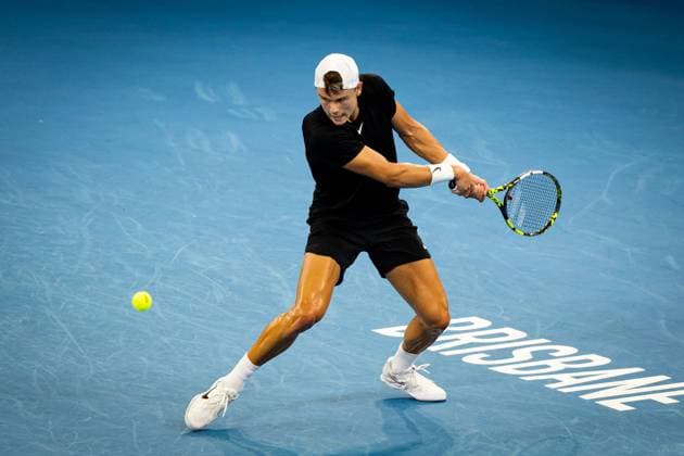 Holger Rune in action during the Quarter Finals Brisbane international 5th January 2024 Brisbane International Tennis Tournament, Day Six, Queensland Tennis Centre, Brisbane, Australia - 05 Jan 2024  Copyright: xBenxSymons Shutterstockx 14282841cp