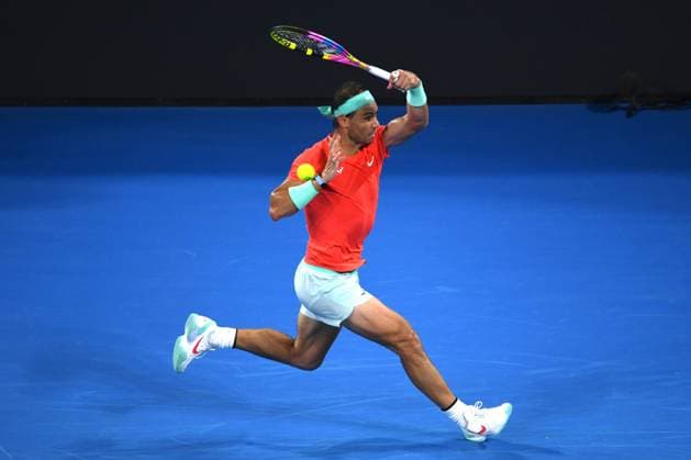 TENNIS BRISBANE INTERNATIONAL, Rafael Nadal of Spain in action against Jordan Thompson of Australia during their quarter-final match on Day 6 of the 2024 Brisbane International at the Queensland Tennis Centre in Brisbane, Friday, January 5, 2024. ( NO ARCHIVING, EDITORIAL USE ONLY, NO USE IN BOOKS WITHOUT CONSENT BRISBANE QUEENSLAND AUSTRALIA  Copyright: xJONOxSEARLEx 20240105001885167967