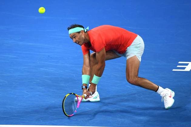 TENNIS BRISBANE INTERNATIONAL, Rafael Nadal of Spain in action against Jordan Thompson of Australia during their quarter-final match on Day 6 of the 2024 Brisbane International at the Queensland Tennis Centre in Brisbane, Friday, January 5, 2024. ( NO ARCHIVING, EDITORIAL USE ONLY, NO USE IN BOOKS WITHOUT CONSENT BRISBANE QUEENSLAND AUSTRALIA  Copyright: xJONOxSEARLEx 20240105001885173935