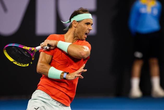 Rafael Nadal in action during the Quarter Finals Brisbane international 5th January 2024 Brisbane International Tennis Tournament, Day Six, Queensland Tennis Centre, Brisbane, Australia - 05 Jan 2024  Copyright: xBenxSymons Shutterstockx 14282841id