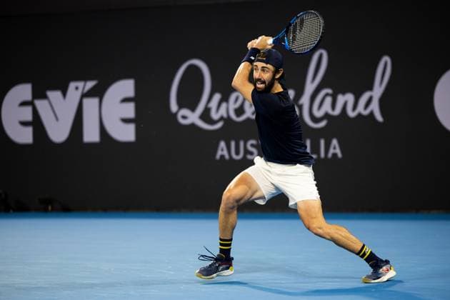 Jordan Thompson in action during the Quarter Finals Brisbane international 5th January 2024 Brisbane International Tennis Tournament, Day Six, Queensland Tennis Centre, Brisbane, Australia - 05 Jan 2024  Copyright: xBenxSymons Shutterstockx 14282841jb
