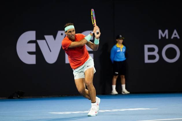 Rafael Nadal in action during the Quarter Finals Brisbane international 5th January 2024 Brisbane International Tennis Tournament, Day Six, Queensland Tennis Centre, Brisbane, Australia - 05 Jan 2024  Copyright: xBenxSymons Shutterstockx 14282841jz