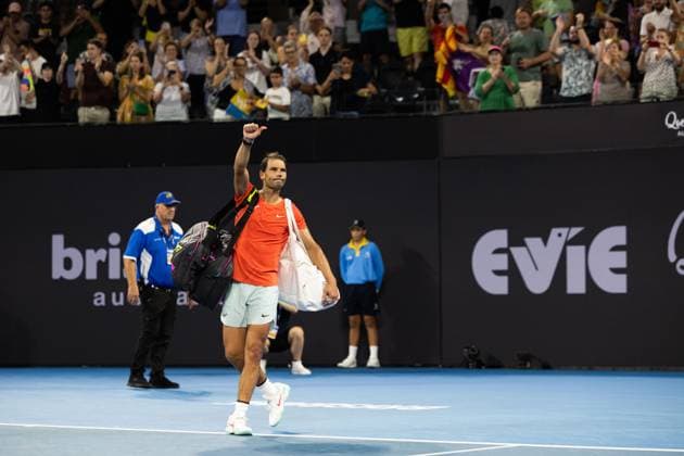 Rafael Nadal leaves court after his loss in the Quarter Finals Brisbane international 5th January 2024 Brisbane International Tennis Tournament, Day Six, Queensland Tennis Centre, Brisbane, Australia - 05 Jan 2024  Copyright: xBenxSymons Shutterstockx 14282841kw