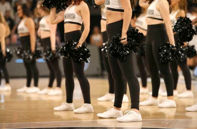 The Towers cheergirls during one of their show performances Basketball Mens BBL Bundesliga on Sat 18 11 2023 Hamburg Towers Baskets Bamberg 94 90