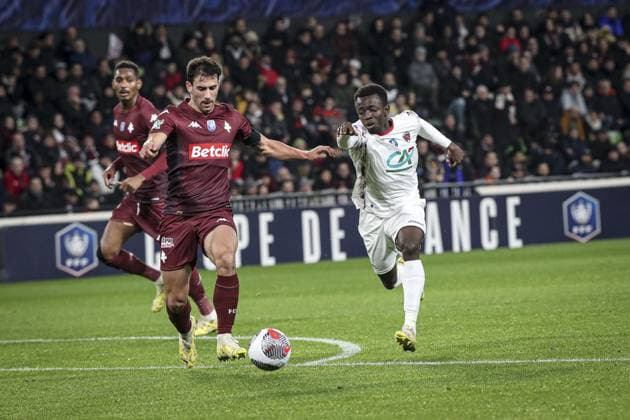 KONATE OUMAR 2 ET COLIN MAXIME 2 FOOTBALL : Metz vs Clermont FOOT 63 - Coupe De France - 05 01 2024 ElyxandroCegarra Panoramic 