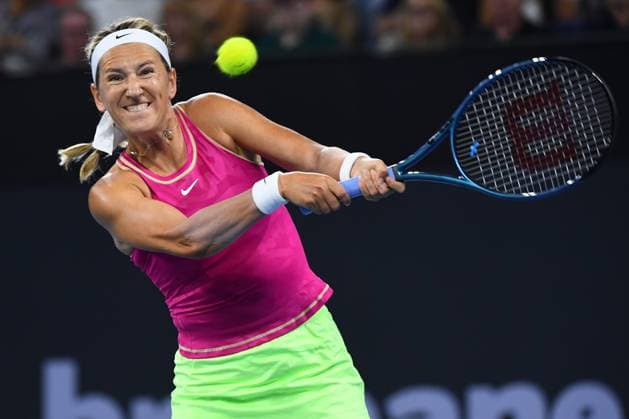 TENNIS BRISBANE INTERNATIONAL, Victoria Azarenka of Belarus in action against Aryna Sabalenka of Belarus during their semifinal match on Day 7 of the 2024 Brisbane International at the Queensland Tennis Centre in Brisbane, Saturday, January 6, 2024. ( NO ARCHIVING, EDITORIAL USE ONLY, NO USE IN BOOKS WITHOUT CONSENT BRISBANE QUEENSLAND AUSTRALIA  Copyright: xJONOxSEARLEx 20240106001885472977