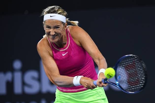 TENNIS BRISBANE INTERNATIONAL, Victoria Azarenka of Belarus in action against Aryna Sabalenka of Belarus during their semifinal match on Day 7 of the 2024 Brisbane International at the Queensland Tennis Centre in Brisbane, Saturday, January 6, 2024. ( NO ARCHIVING, EDITORIAL USE ONLY, NO USE IN BOOKS WITHOUT CONSENT BRISBANE QUEENSLAND AUSTRALIA  Copyright: xJONOxSEARLEx 20240106001885473115