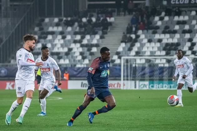 Kelvin Yeboah (Montpellier HSC) FOOTBALL : Amiens SC vs Montpellier HSC - Coupe de France - 32e de Finale - 06 01 2024 BaptisteAutissier Panoramic 