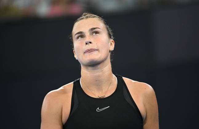 TENNIS BRISBANE INTERNATIONAL, Aryna Sabalenka of Belarus reacts against Elena Rybakina of Kazakhstan during the women?s Final on Day 8 of the 2024 Brisbane International at the Queensland Tennis Centre in Brisbane, Sunday, January 7, 2024. ( NO ARCHIVING, EDITORIAL USE ONLY, NO USE IN BOOKS WITHOUT CONSENT BRISBANE QUEENSLAND AUSTRALIA  Copyright: xDARRENxENGLANDx 20240107001885847270