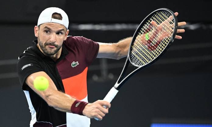 TENNIS BRISBANE INTERNATIONAL, Grigor Dimitrov of Bulgaria in action against Holger Rune of Denmark during the men?s Final on Day 8 of the 2024 Brisbane International at the Queensland Tennis Centre in Brisbane, Sunday, January 7, 2024. ( NO ARCHIVING, EDITORIAL USE ONLY, NO USE IN BOOKS WITHOUT CONSENT BRISBANE QUEENSLAND AUSTRALIA  Copyright: xDARRENxENGLANDx 20240107001885866558
