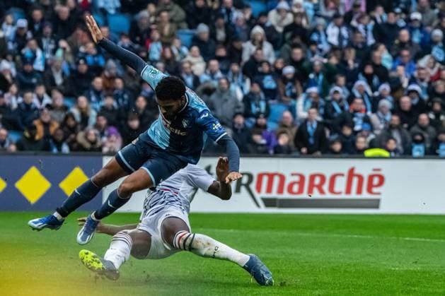 Oualid El Hajjam (Havre AC) Alexandre Mendy (SM Caen) FOOTBALL : Havre AC vs SM Caen - Coupe de France - 32e de Finale - 07 01 2024 BaptisteAutissier Panoramic 