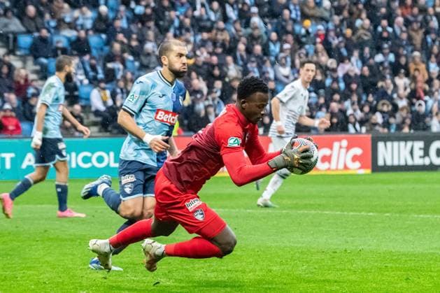 Mohamed Kone (Havre AC) FOOTBALL : Havre AC vs SM Caen - Coupe de France - 32e de Finale - 07 01 2024 BaptisteAutissier Panoramic 