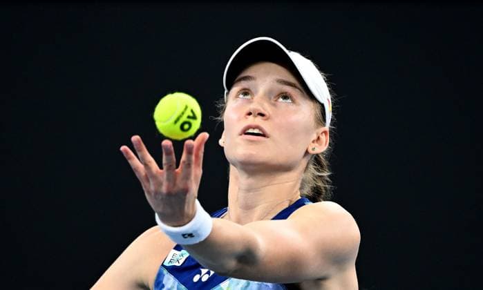 TENNIS BRISBANE INTERNATIONAL, Elena Rybakina of Kazakhstan in action against Aryna Sabalenka of Belarus during the women?s Final on Day 8 of the 2024 Brisbane International at the Queensland Tennis Centre in Brisbane, Sunday, January 7, 2024. ( NO ARCHIVING, EDITORIAL USE ONLY, NO USE IN BOOKS WITHOUT CONSENT BRISBANE QUEENSLAND AUSTRALIA  Copyright: xDARRENxENGLANDx 20240108001885965538