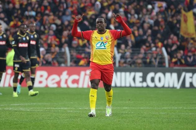 Joie de Faitout MAOUASSA (RC Lens) lors du match de Coupe de France entre le RC Lens et Monaco, stade Bollaert-Delelis, le 7 janvier 2024 FOOTBALL : RC LENS vs MONACO - COUPE DE FRANCE - 07 01 2024 LaurentSanson Panoramic 