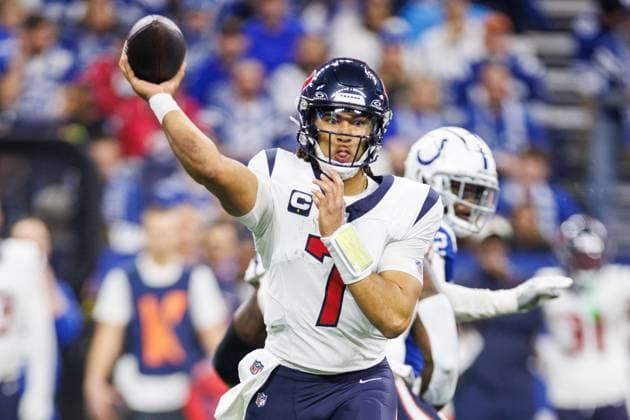January 06, 2024: Houston Texans quarterback C.J. Stroud (7) passes the ball during NFL, American Football Herren, USA game action against the Indianapolis Colts at Lucas Oil Stadium in Indianapolis, Indiana. CSM. USA - ZUMAc04_ 20240106_zma_c04_574 Copyright: xJohnxMersitsx