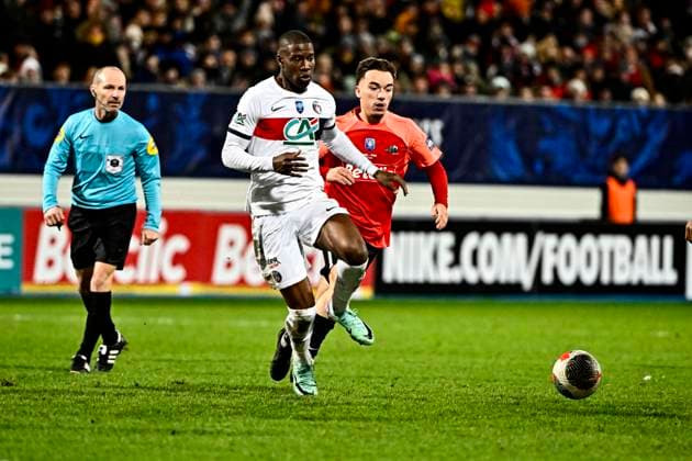 Nordi Mukiele (psg) FOOTBAL : US Revel vs PSG - 32eme de Finale de la Coupe de France - Castres - 07-01-2024 ThierryBreton Panoramic 