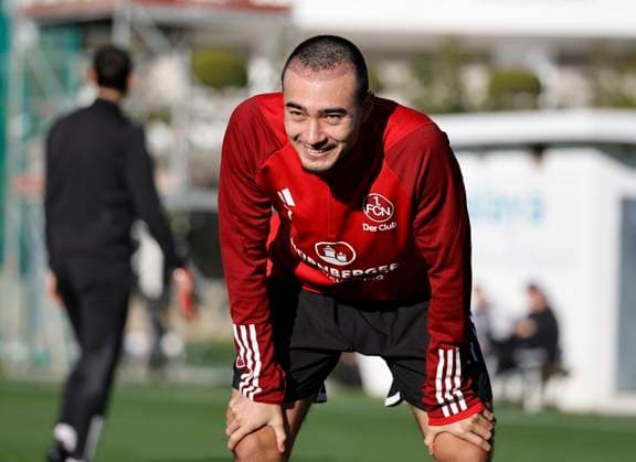 08 01 2024 Soccer 2 Soccer Bundesliga Season 2023 2024 1 FC Nuremberg FCN Club Training Camp Winter Winter Training Camp Marbella Spain Sports Photo Zinc DaMa xdaxmax Jens Castrop 17, 1 FC Nuremberg FCN laughs laughter rejoices joy