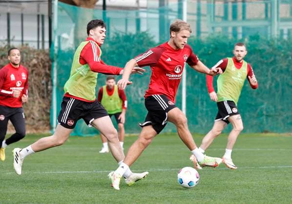 08 01 2024 Soccer 2 Soccer Bundesliga Season 2023 2024 1 FC Nuremberg FCN Club Training Camp Winter Winter Training Camp Marbella Spain Sportfoto Zink DaMa xdaxmax Marcel Wenig 33, 1 FC Nuremberg FCN Sebastian Andersson Test Player Training Guest