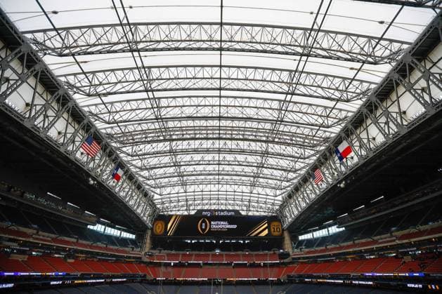 NCAA, College League, USA Football 2024: CFP National Championship Washington vs Michigan JAN 08 January 8, 2024: Inside the stadium before the College Football Playoff National Championship game between the Michigan Wolverines and the Washington Huskies at NRG Stadium in Houston, TX. Darren Lee CSM. (Credit Image: Darren Lee Cal Media) Houston Texas United States of America EDITORIAL USE ONLY Copyright: xx ZUMA-20240108_zma_c04_006.jpg DarrenxLeex csmphotothree220619