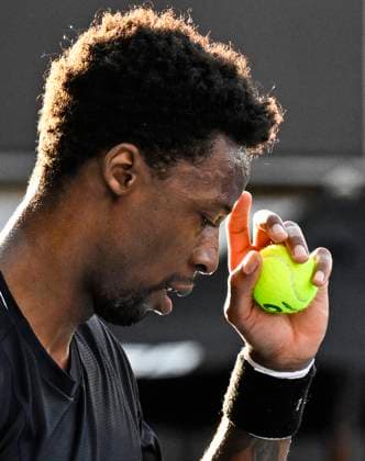 8th January 2024; Auckland, New Zealand: Gael Monfils of the France during his first round singles match at the ASB Classic tennis tournament in Auckland, New Zealand. Monday January 8th, 2024.  ActionPlus12596019 AndrewxCornaga